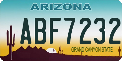 AZ license plate ABF7232