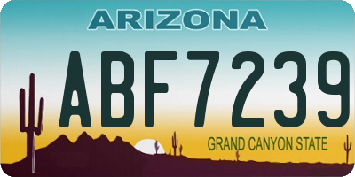 AZ license plate ABF7239