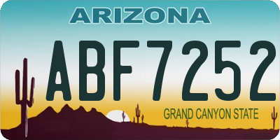 AZ license plate ABF7252