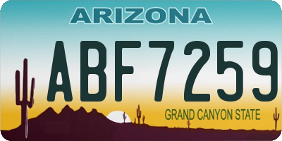 AZ license plate ABF7259