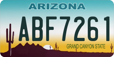 AZ license plate ABF7261