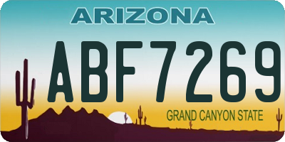 AZ license plate ABF7269