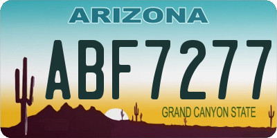 AZ license plate ABF7277
