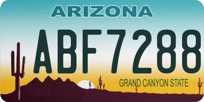 AZ license plate ABF7288