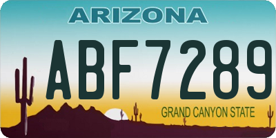 AZ license plate ABF7289