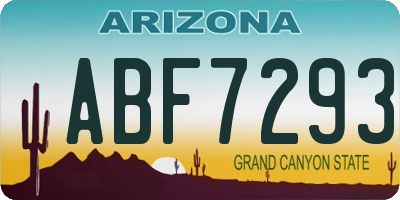 AZ license plate ABF7293