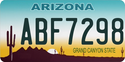 AZ license plate ABF7298