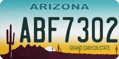 AZ license plate ABF7302