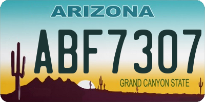 AZ license plate ABF7307