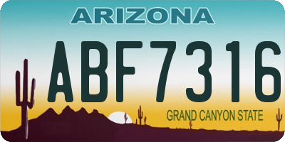 AZ license plate ABF7316