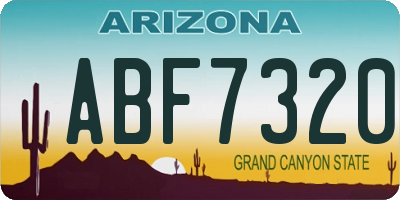 AZ license plate ABF7320