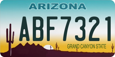 AZ license plate ABF7321