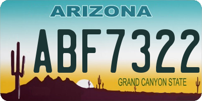 AZ license plate ABF7322