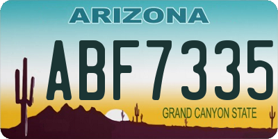 AZ license plate ABF7335