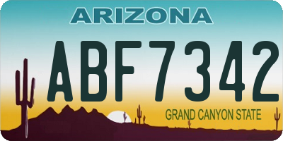 AZ license plate ABF7342