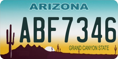 AZ license plate ABF7346