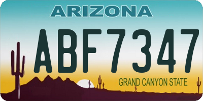 AZ license plate ABF7347