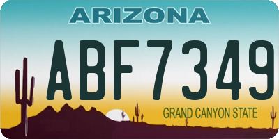 AZ license plate ABF7349