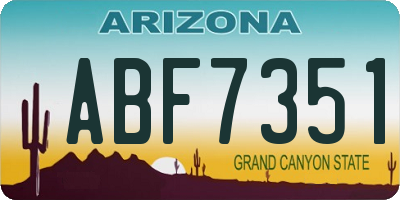 AZ license plate ABF7351