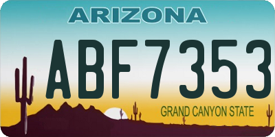 AZ license plate ABF7353