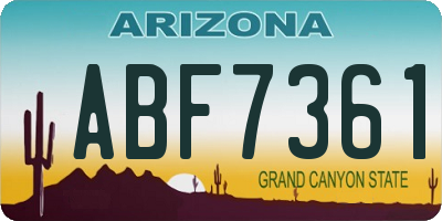 AZ license plate ABF7361
