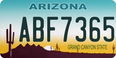 AZ license plate ABF7365