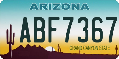 AZ license plate ABF7367