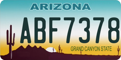 AZ license plate ABF7378
