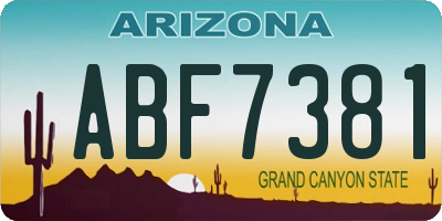 AZ license plate ABF7381