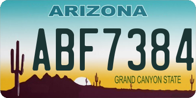 AZ license plate ABF7384
