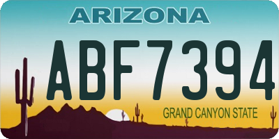 AZ license plate ABF7394