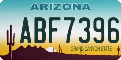 AZ license plate ABF7396