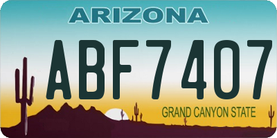 AZ license plate ABF7407