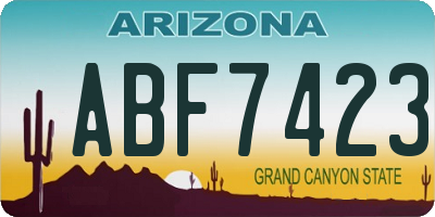 AZ license plate ABF7423
