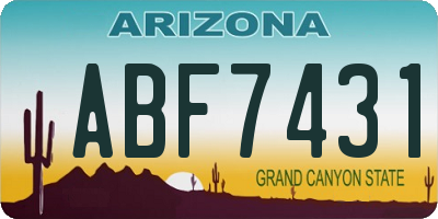 AZ license plate ABF7431