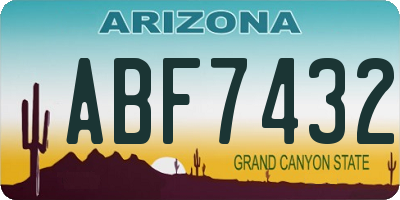 AZ license plate ABF7432
