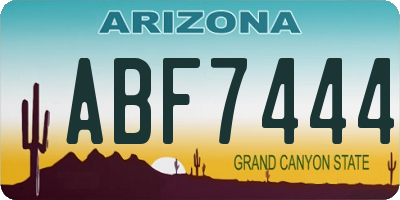 AZ license plate ABF7444