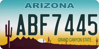AZ license plate ABF7445