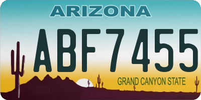 AZ license plate ABF7455