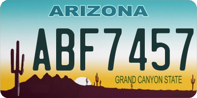 AZ license plate ABF7457