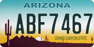 AZ license plate ABF7467