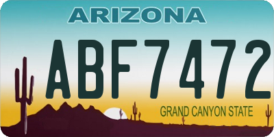 AZ license plate ABF7472