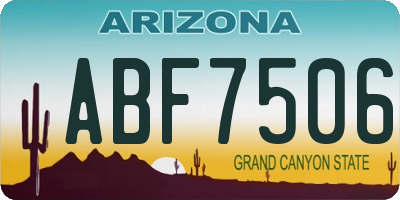 AZ license plate ABF7506