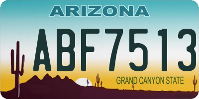 AZ license plate ABF7513