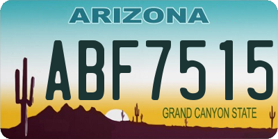AZ license plate ABF7515
