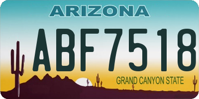 AZ license plate ABF7518