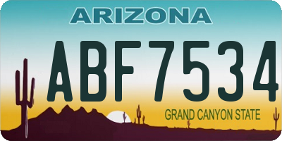 AZ license plate ABF7534