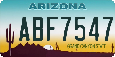 AZ license plate ABF7547