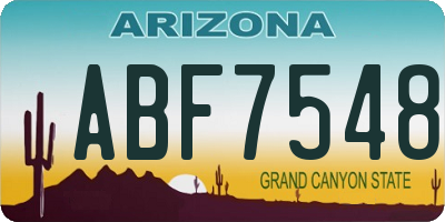 AZ license plate ABF7548