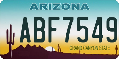 AZ license plate ABF7549